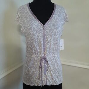 Donna Nadeau Bamboo & cotton short sleeve pajama top sz M